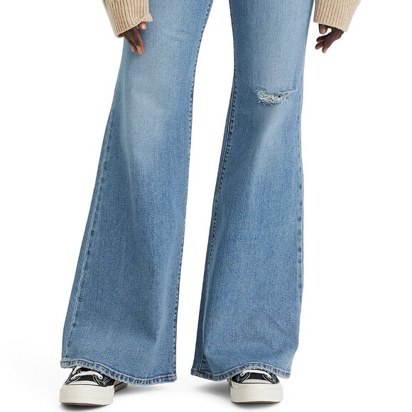 Levi's Ribcage High Rise Distressed Flare Jeans - Picture 2 of 4